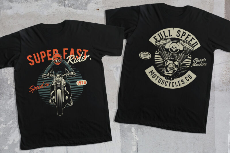 40 Vintage Motorcycle T-shirt Design Collection