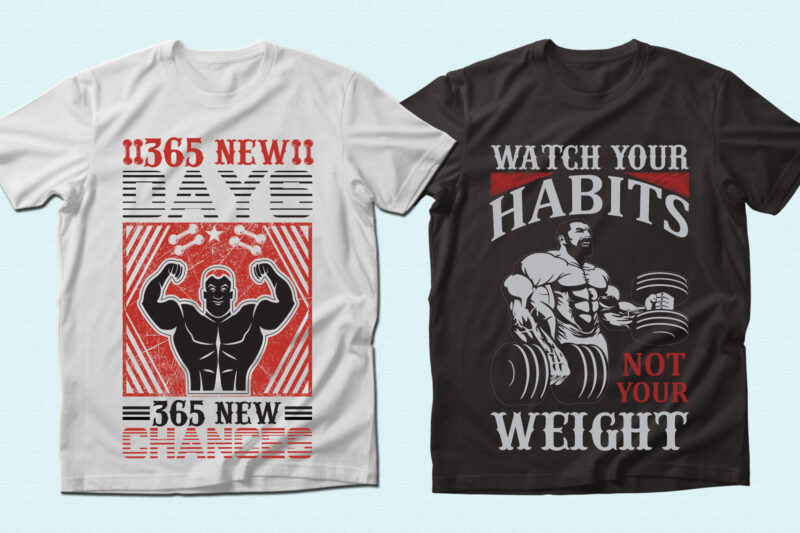 Trendy 74 Gym/Fitness quotes t-shirt designs bundle — 98% off