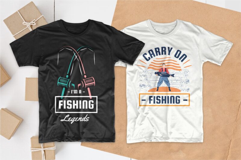 Fishing t shirt designs bundle, Editable Fishing quotes t-shirt design pack collection, commercial use t shirt designs, Vector t shirt design