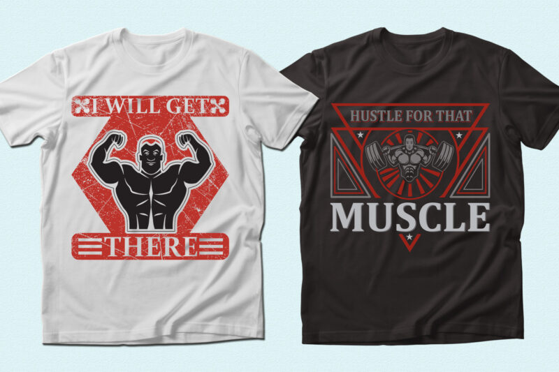 Trendy 74 Gym/Fitness quotes t-shirt designs bundle — 98% off