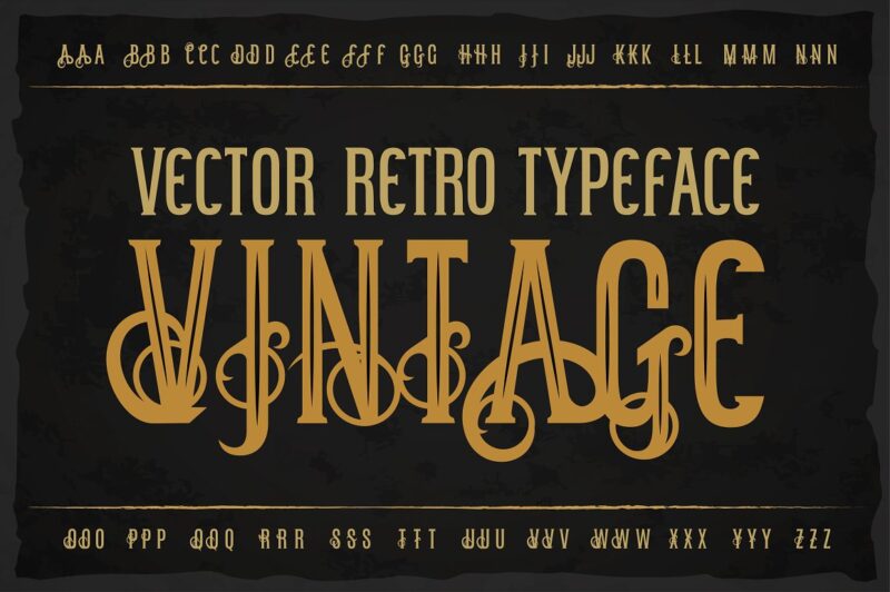 10 Vintage Font Families Bundle