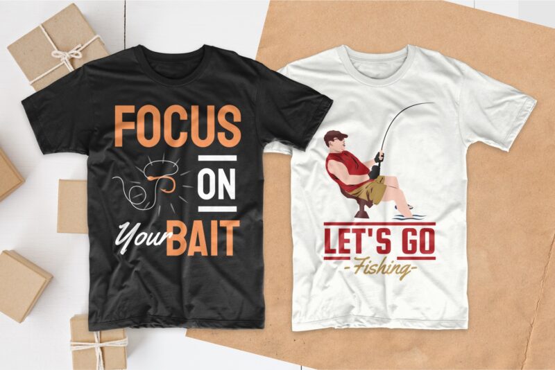 Fishing t shirt designs bundle, Editable Fishing quotes t-shirt design pack collection, commercial use t shirt designs, Vector t shirt design