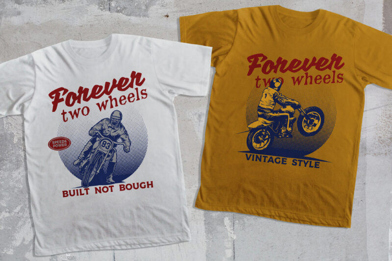 40 Vintage Motorcycle T-shirt Design Collection