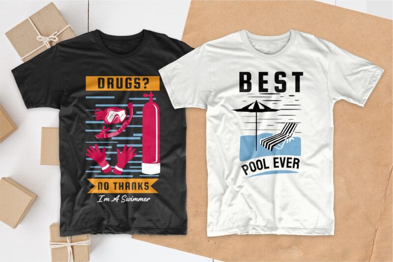 Swimming T-shirt Designs Bundle, Swimmer T shirt Design Bundle, Swimming Quotes SVG, Editable T shirt Design Collection Pack, Set of T-shirt Designs SVG Bundles for commercial use