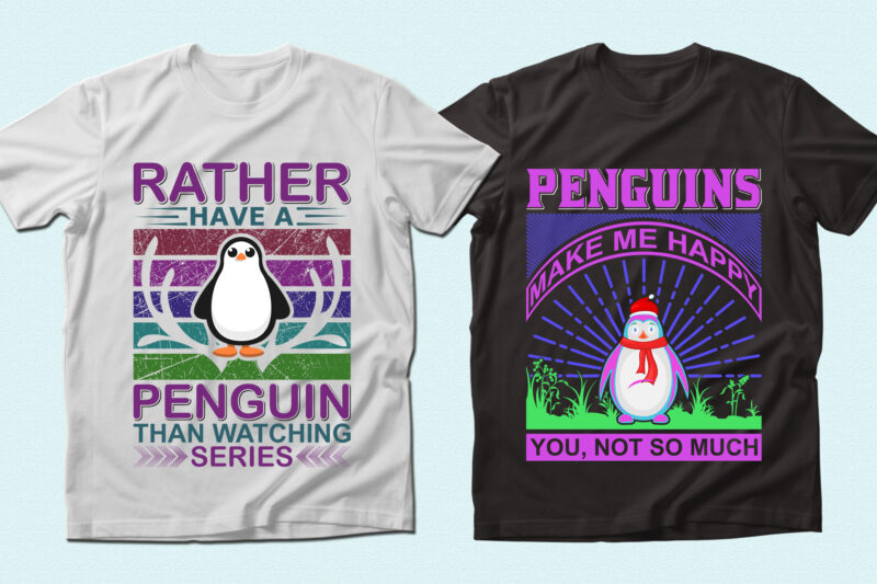 Trendy 71 Penguin quotes t-shirt designs bundle — 98% off