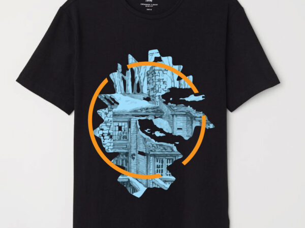 Retro and modern mixed home and circle t shirt design online