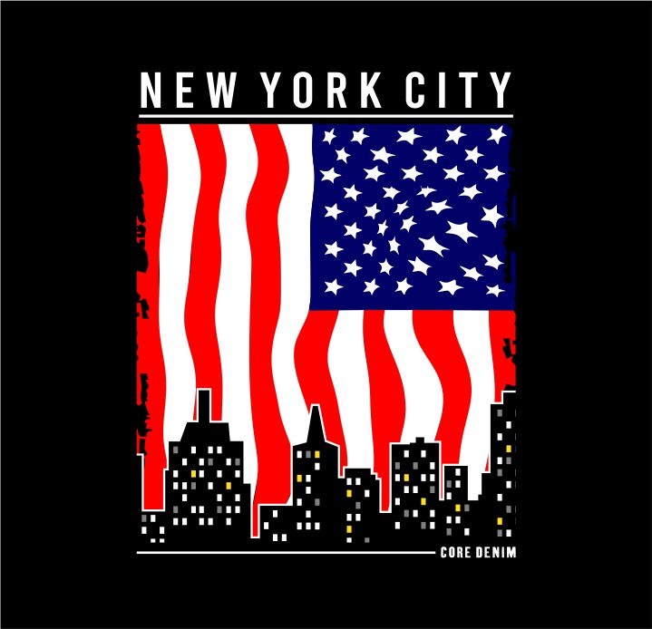 new york city t shirt design graphic vector illustration