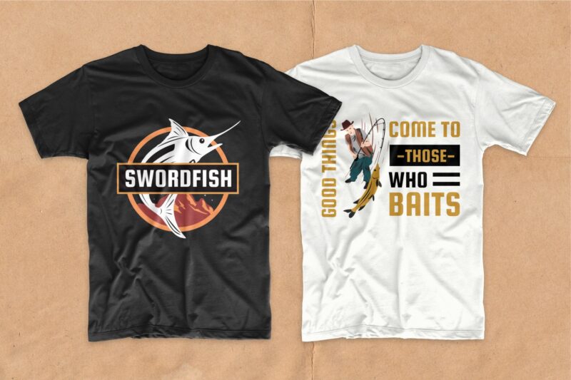t-shirt vector Fishing t shirt design bundle, T-shirt design vector packs, fishing t shirt, fishing design, svg, png, pod,