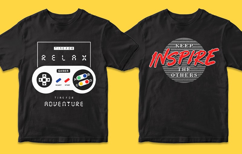 315 desain kaos bundel, grafik, vektor, ilustrasi kutipan motivasi dan inspirasional gamer vintage gaminglettering tipografi trendi