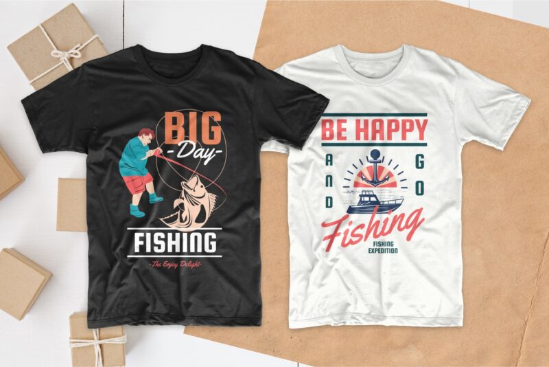 Fishing t shirt designs bundle, Editable Fishing quotes t-shirt design pack collection, commercial use t shirt designs, Vector t shirt design