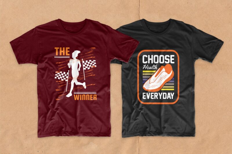 Running t shirt designs bundle, Cool running t shirt designs, best