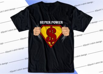 t shirt design graphic, vector, illustration super power lettering typography