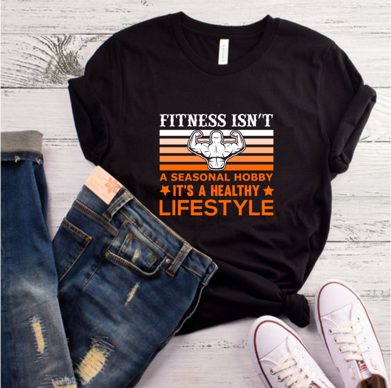 best selling gym/fitness quotes t-shirt designs bundle for commercial use