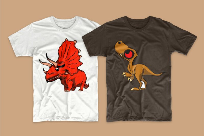 50 Monster animal t-shirt designs bundle, Cartoon t shirt design collection, t-shirt design vector packs