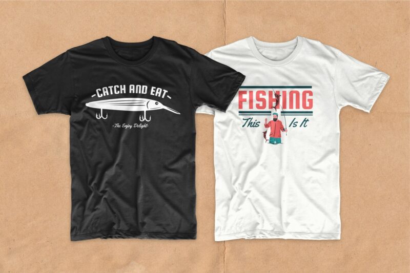 Fishing t shirt designs bundle, Editable Fishing quotes t-shirt design pack collection, commercial use t shirt designs, Vector t shirt design