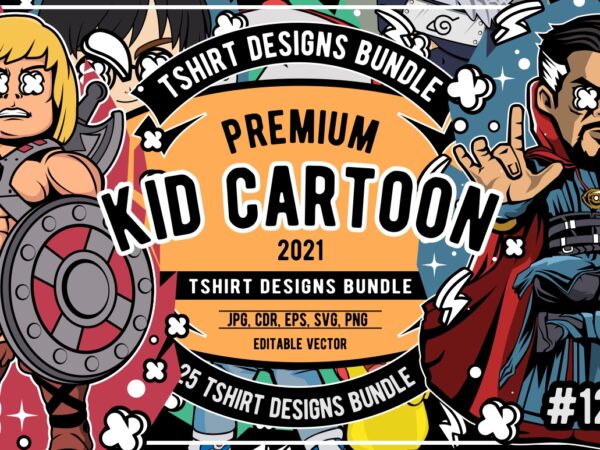 25 kid cartoon tshirt designs bundle #12