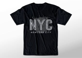 t shirt design graphic, vector, illustration new york city lettering typography