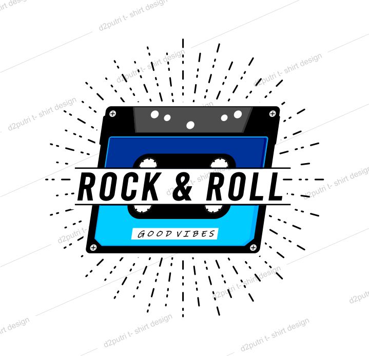 music t shirt design graphic, vector, illustration rock and roll lettering typography