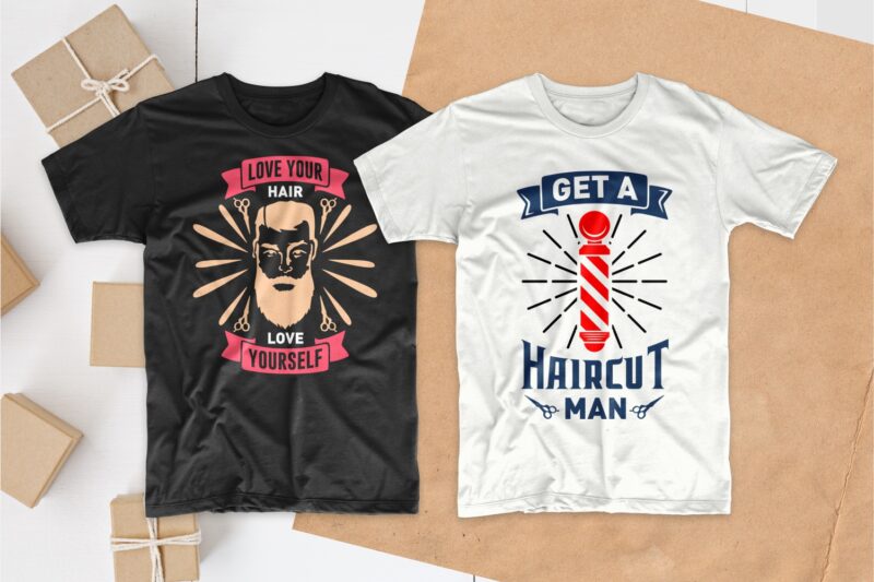 barber shop t shirt designs, barber t shirt designs, best barber shop quotes, t shirt design for barber shop, T-shirt designs bundle for commercial use, haircut quotes typography pack collection