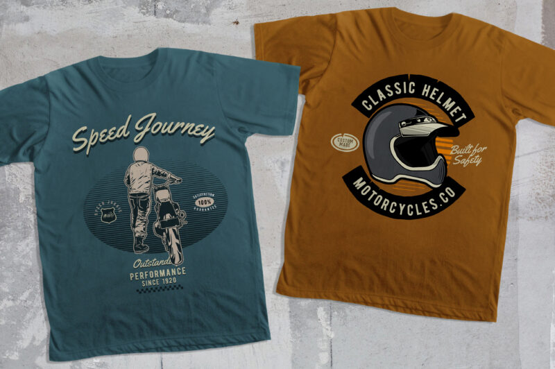 40 Vintage Motorcycle T-shirt Design Collection