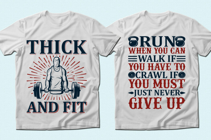 Trendy 74 Gym/Fitness quotes t-shirt designs bundle — 98% off