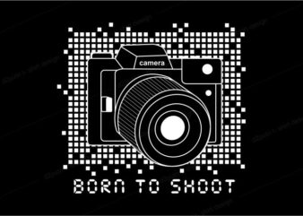 camera pixels t shirt design graphic vector illustration