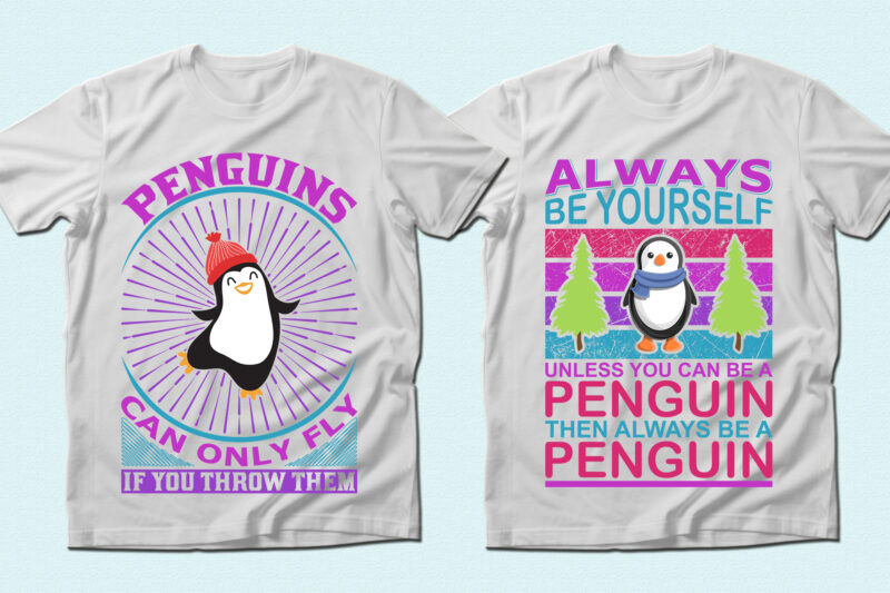 Trendy 71 Penguin quotes t-shirt designs bundle — 98% off
