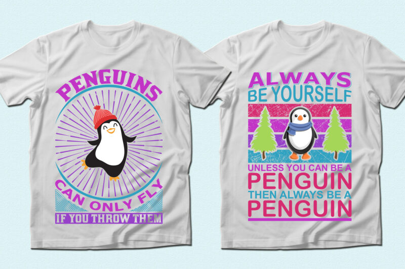 Trendy 71 Penguin quotes t-shirt designs bundle — 98% off