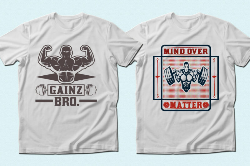 Trendy 74 Gym/Fitness quotes t-shirt designs bundle — 98% off