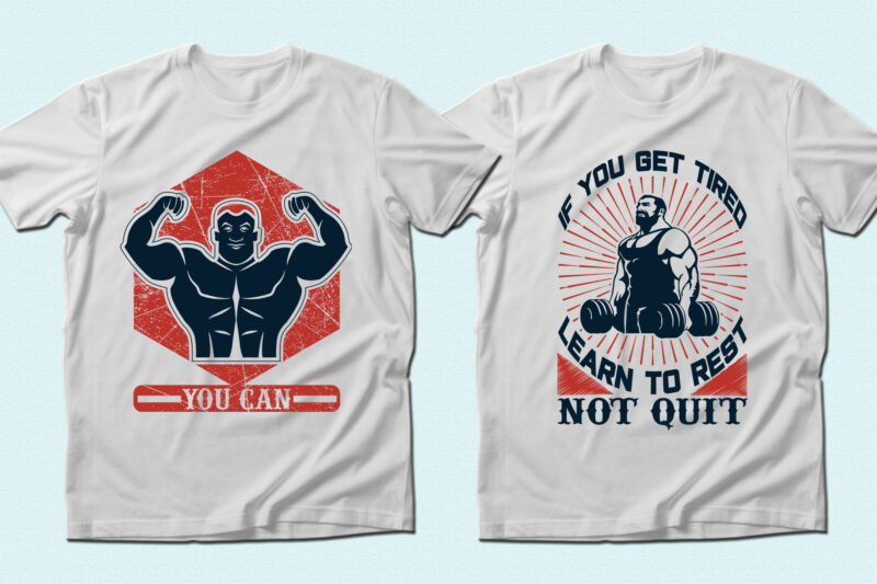 Trendy 74 Gym/Fitness quotes t-shirt designs bundle — 98% off