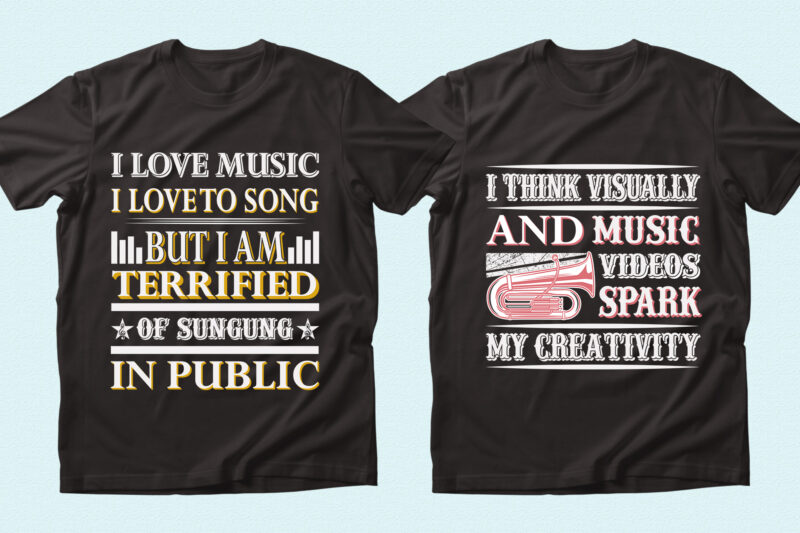 Trendy 46 Music quotes T-shirt Designs Bundle — 98% Off