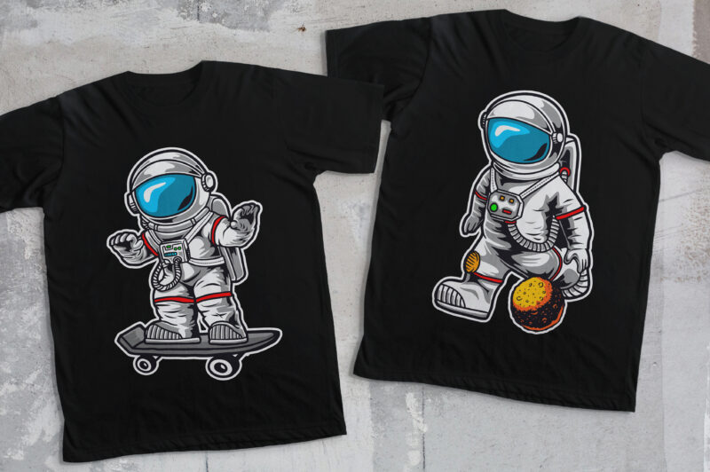 Astronaut T-shirt Design Bundle