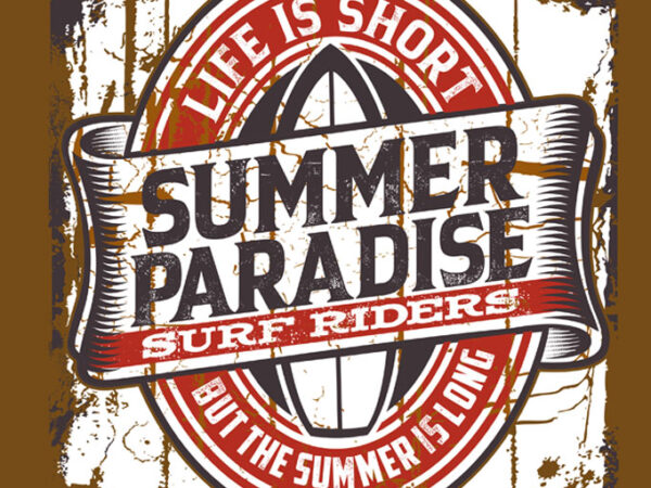 Summer paradise t shirt template vector