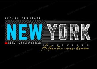 t shirt design graphic, vector, illustration new york city lettering typography