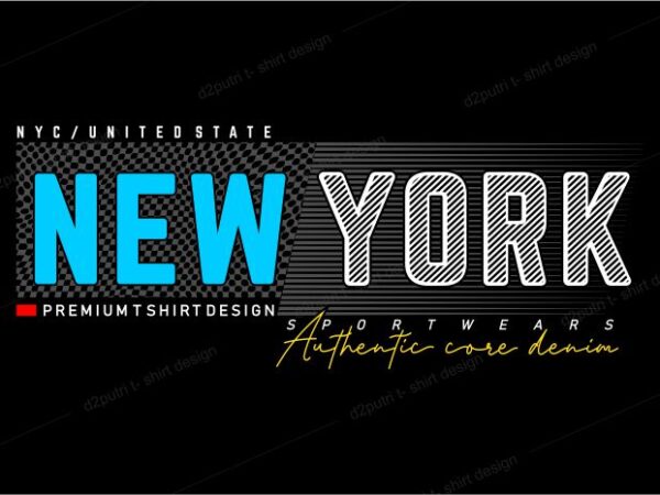 T shirt design graphic, vector, illustration new york city lettering typography