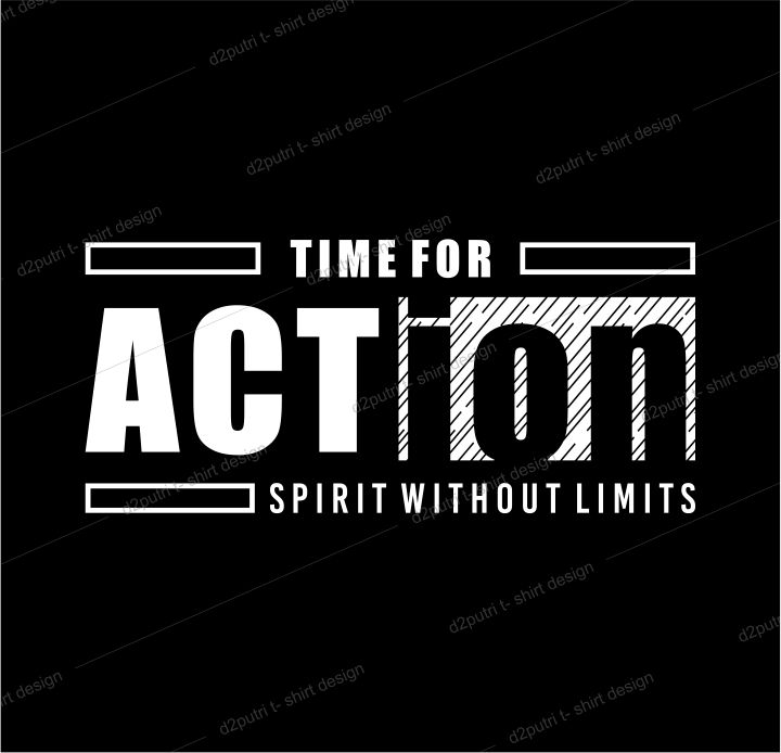 t shirt design graphic, vector, illustration time for action spirit without limits lettering typography