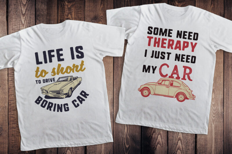 24 Classic car quotes t-shirt bundle