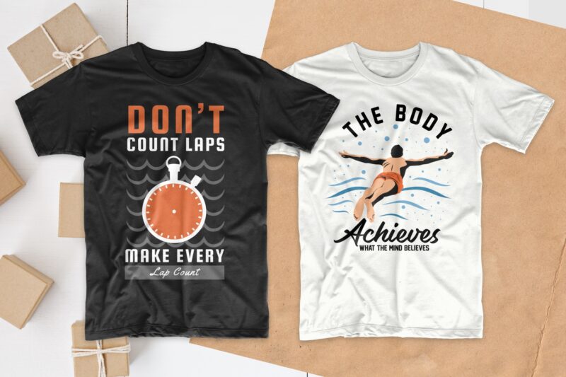 Swimming T-shirt Designs Bundle, Swimmer T shirt Design Bundle, Swimming Quotes SVG, Editable T shirt Design Collection Pack, Set of T-shirt Designs SVG Bundles for commercial use