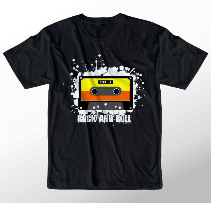 music t shirt design graphic, vector, illustration rock and roll cassette lettering typography