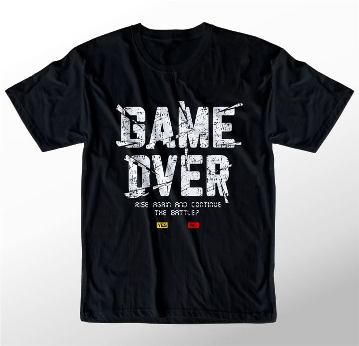 t shirt design graphic, vector, illustration game over lettering typography