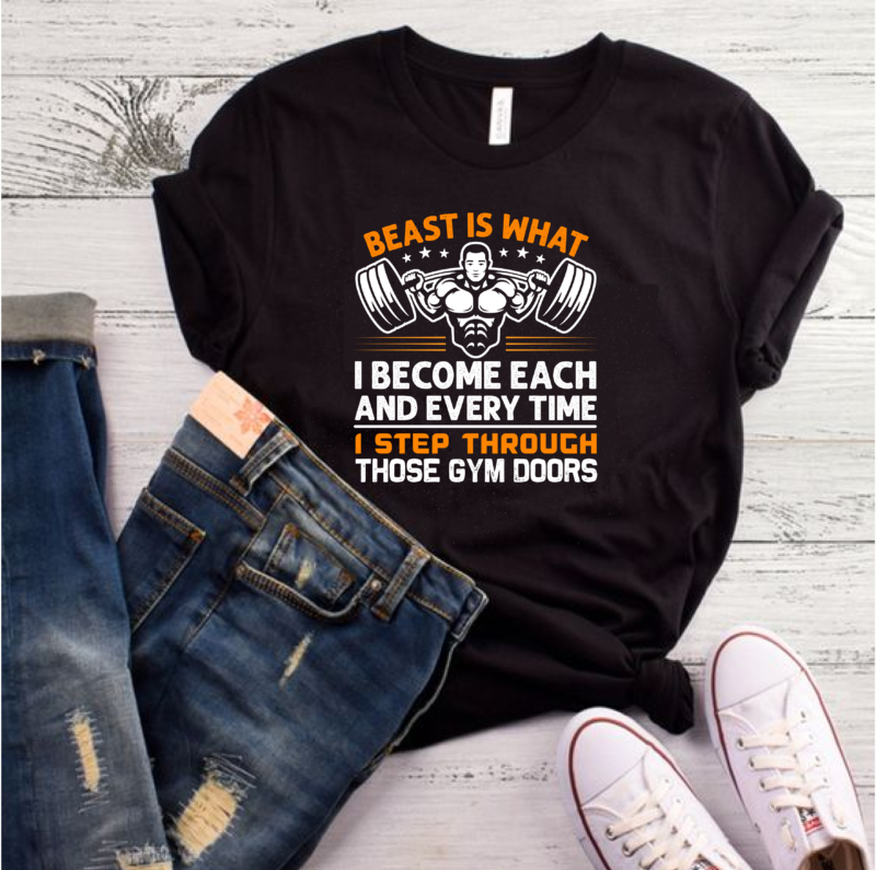 25 best selling gym/fitness quotes t-shirt designs bundle for commercial use