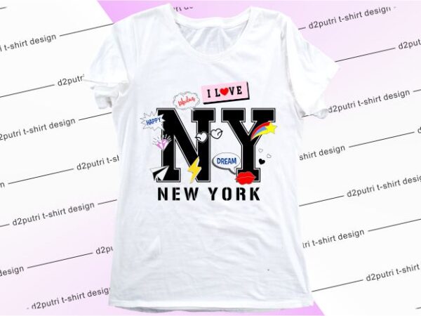 Women, girls, ladies, t shirt design graphic, vector, illustration new york city lettering typography
