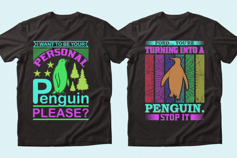 Trendy 71 Penguin quotes t-shirt designs bundle — 98% off