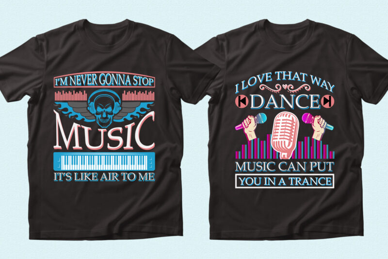 Trendy 46 Music quotes T-shirt Designs Bundle — 98% Off