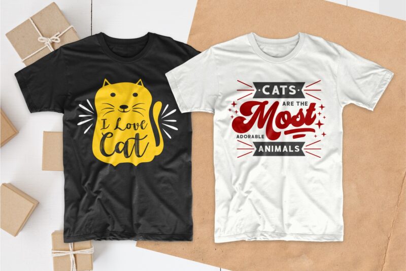 Cat t shirt designs bundle, funny cat t shirt designs, cat lover t shirt design, typography t shirt design for commercial use, t shirt design pack collection