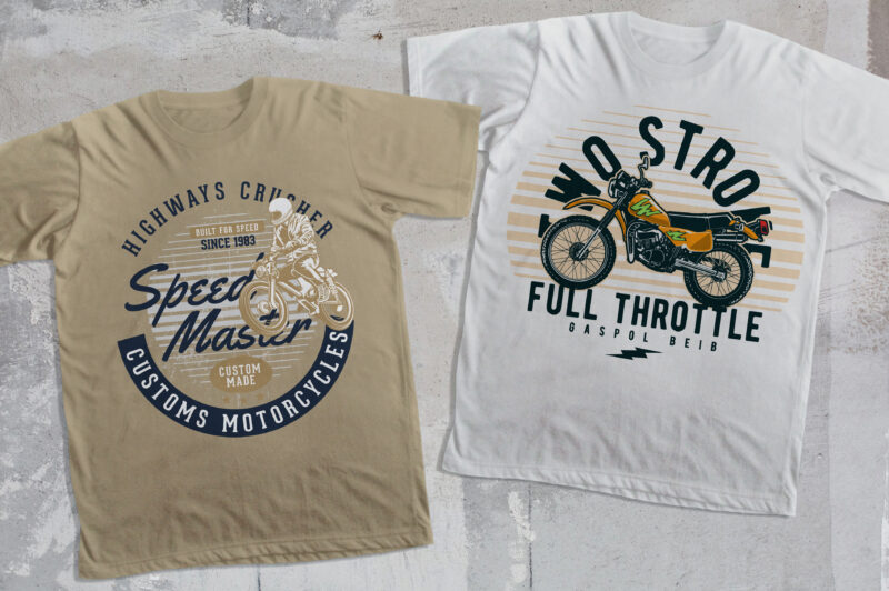 40 Vintage Motorcycle T-shirt Design Collection