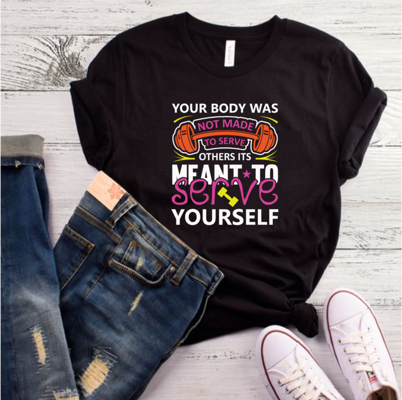 best selling gym/fitness quotes t-shirt designs bundle for commercial use