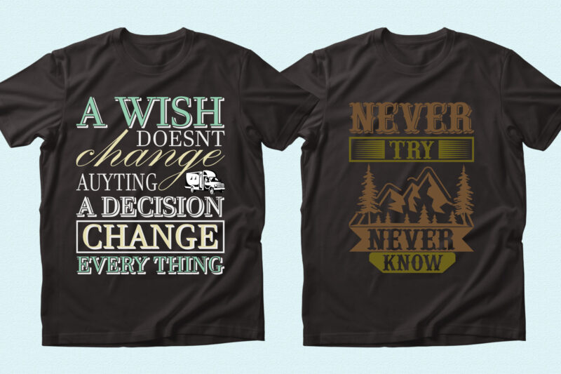 Trendy 20 Travelling / Camping / Hiking quotes T-shirt Designs Bundle — 98% Off