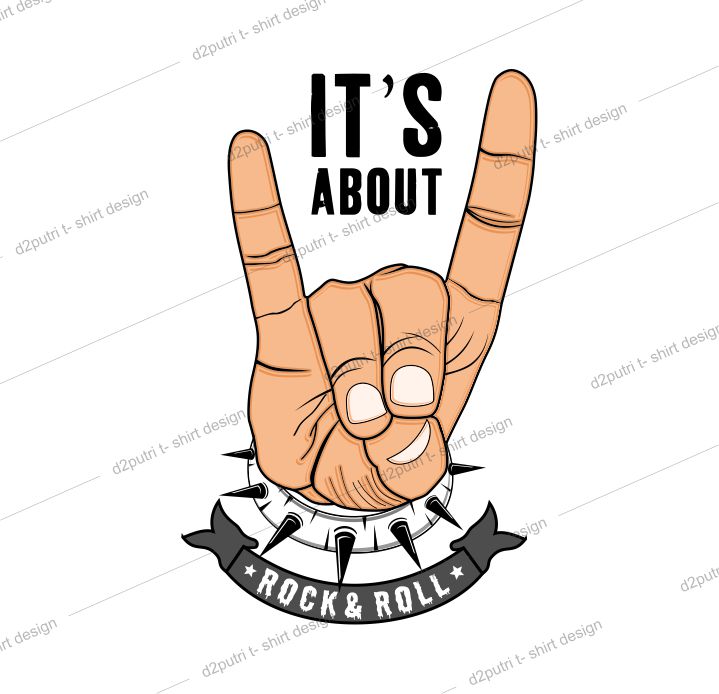 music t shirt design graphic, vector, illustration it’s about rock and roll lettering typography