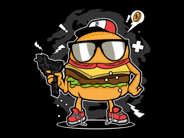 Burger shoot t shirt template